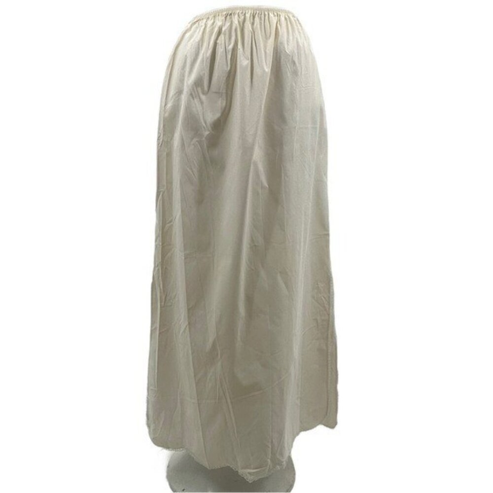 Vintage 1950s Deena Women's L Slip Skirt Full Length Ivory Nylon USA - Picture 3 of 9
